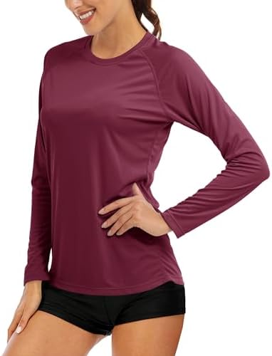 MAGCOMSEN Women's Long Sleeve Shirts UPF 50+ Sun Protection Shirts for Hiking Fishing Workout Rash Guard by MAGCOMSEN