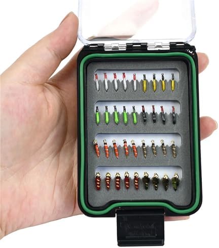 Fly Fishing Lures 2 Set Fly Fishing Flies with Waterproof Box Kit for Bass Trout Salmon Hand-Tied Dry, Nymphs, Scud Streamers Lures - Image 6