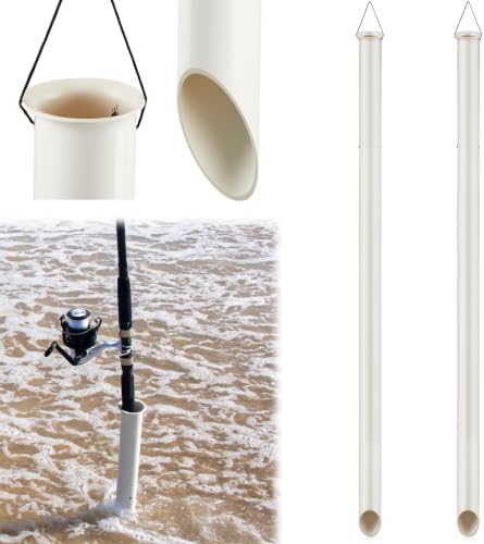 DoubleFill Tubular Sand Spikes for Surf Fishing PVC Surf Shore and Beach Fishing Rod Holder Sand Spike for Beaches, Rivers and Sandy Beaches by DoubleFill