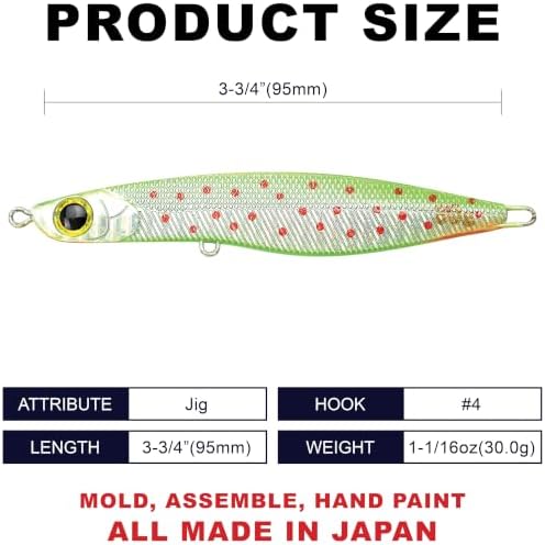 LUCKY CRAFT SW Wander Spanish Mackerel Jig 95, Sinking, Tuna Fishing Jig Lure, Fishing Tackle, Fishing Gear, Yellowtail, White Seabass - Image 2