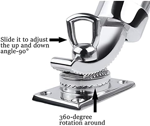Deck Mount Fishing Rod Holder, Marine Grade Stainless Steel Adjustable Fishing Rod Holders, Support for Marine Boat Yacht - Image 4