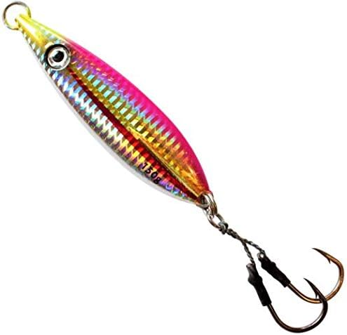 Calissa Offshore Tackle Fast Fall Jig 80g 150g 250g 300LBS Assist Hooks 3/0 Butterfly - Vertical Speed Lure Slow Pitch Flat - Glow Color Painted on Both Sides by CalissaOffshoreTackle