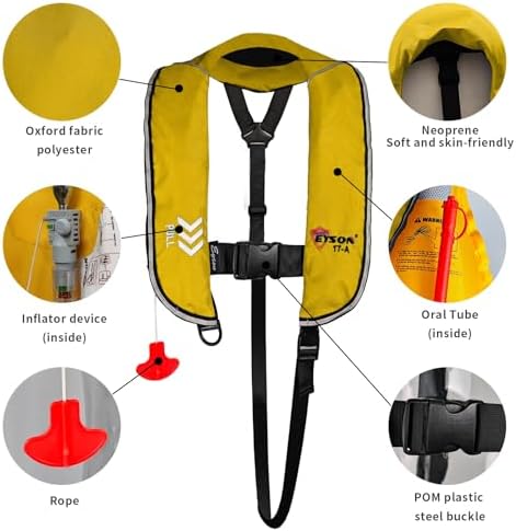 Automatic Inflatable Life Jacket, Preserver PFD for Kids,Life Vest for Kid,Supports Weight up to 160 pounds(YSH725) - Image 2