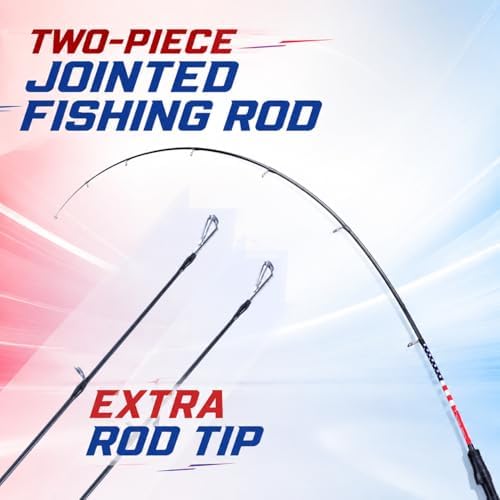 6FT Carbon Fiber Fishing Rod, Twin-Tip Design with American Flag for USA 250th Anniversary, Cork/EVA Handle, 2-Piece Spinning & Casting Rod for Freshwater Bass - Image 4