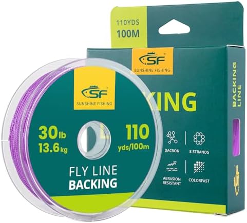 SF Fly Line Backing for Fly Fishing Braided 20/30LB Polyester Trout Salmon by SUNSHINEFISHING