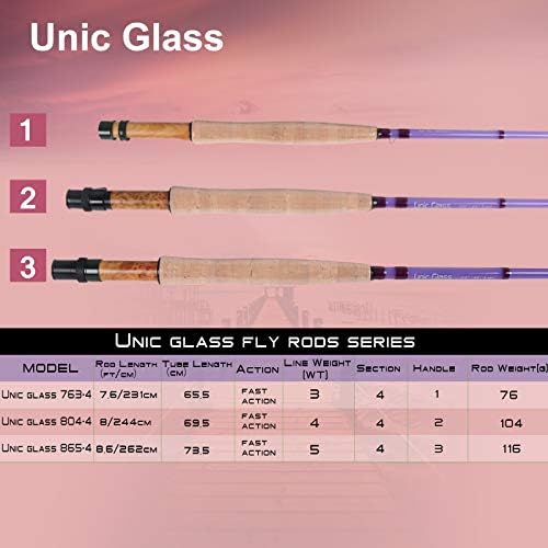 M MAXIMUMCATCH Maxcatch Fiberglass Fly Fishing Rod: 3wt/ 5wt/ 6wt/8wt in Blue,Orange, Purple or Transparent - Image 6