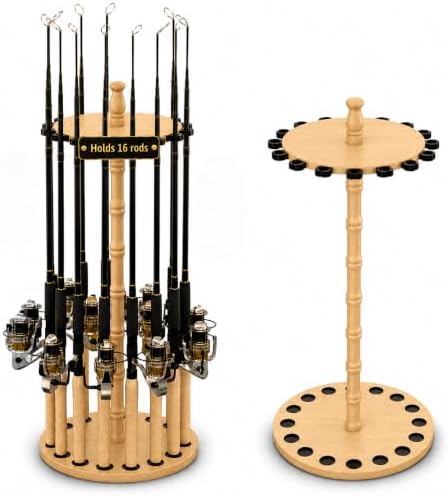 Rush Creek Creations 16-Rod Round Fishing Rod Holder for Garage, Tackle Box by RushCreekCreations