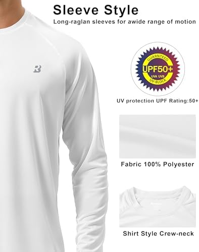Roadbox Men's UPF 50+ UV Sun Protection Shirts, Long Sleeve Swim Rash Guard - Image 4