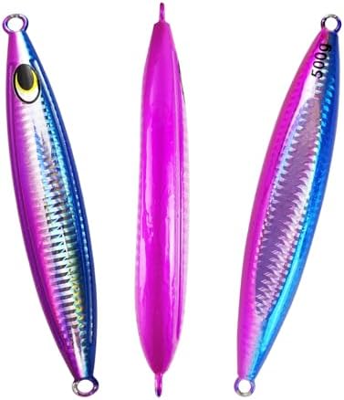 Eupheng Heavy Duty Fishing Jigs Saltwater 200g/300g/400g/500g, Glow in Dark Roller Slow Fall Lead Jig Deep Sea Fishing Jigging Lures for Tuna, Salmon, Sailfish, Grouper Snapper by EUPHENG