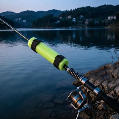 6 Pack Floating Rod Butt Cushion with 12 Fastening Straps, Fishing Rod Floats for Kayaking Floaters Poles Propel Paddle Gear, Fishing Float Tube Accessories, Kayak Accessories for Fishing (Green) - Image 3