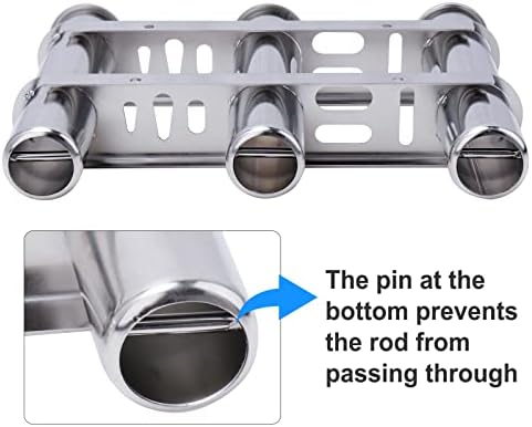 Fishing Rod Holder for Boat, Vertical Wall Mounted Fishing Rod Rack, Stainless Steel Rod Holder for Marine Boat,Fishing Boat, Truck (3 Tubes Upgrade) - Image 6