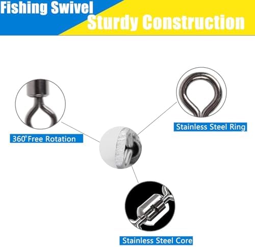 250pcs Fishing Swivel Rolling Barrel Swivel Stainless Steel Swivels Corrosion Resistance Black Nickle Connector for Freshwater Saltwater Fishing Tackle #2#4#6#8#10 - Image 4