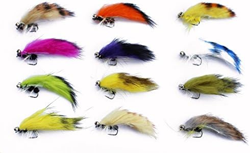 Tigofly 12pcs Weighted Head Zonker Streamer Trout Fly Fishing Flies Size #6 - Image 2