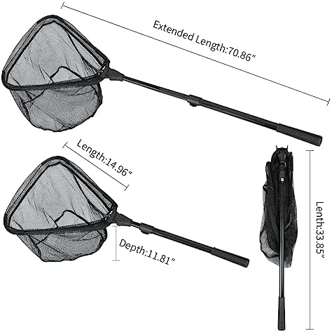RESTCLOUD Fishing Landing Net with Telescoping Pole Handle, Fishing net Freshwater for Kids Men Women, Extend to 40-63 Inches - Image 6