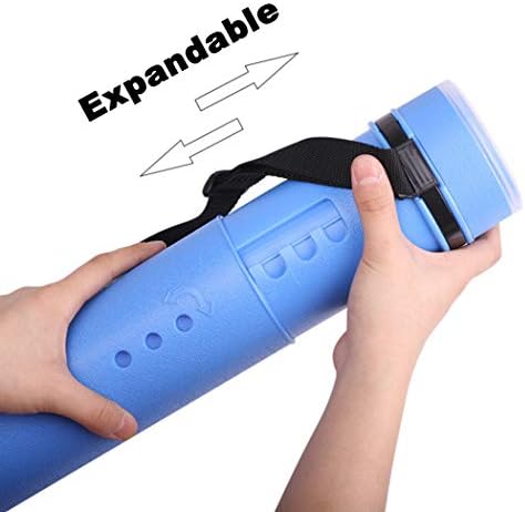 2-Pack Extendable Poster Tubes Expand from 24.5” to 40” with Shoulder Strap | Carry Documents, Blueprints, Drawings and Art | Blue and Yellow Portable Durable Round Storage Cases with Lids and Labels - Image 3