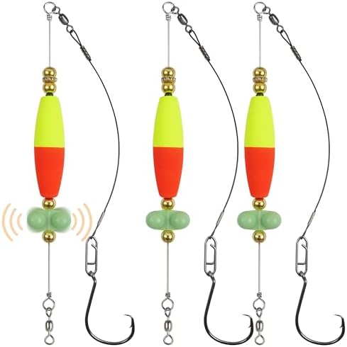 Santee Rig Catfish Float Cooper Rig for Bank Fishing Catfishing Tackle Peg Floats with Rattler Circle Hooks 8/0 by FUSIGO