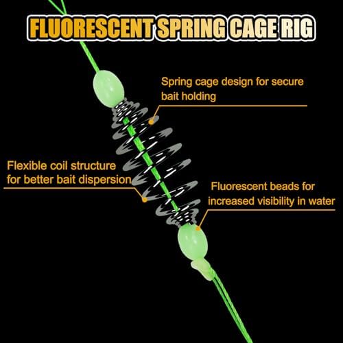Fishing Spring Feeder Rigs, Ready-to-Use Double Hook Bait Cage Fishing Tackle, Anti-Tangle Spring Bait Cage Rig for Carp Catfish Fishing - Image 3