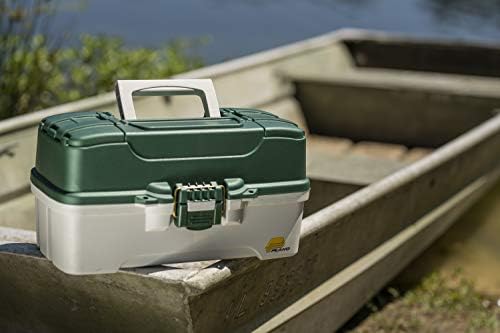Plano 3-Tray Tackle Box with Dual Top Access, Dark Green Metallic/Off White, Premium Tackle Storage - Image 4