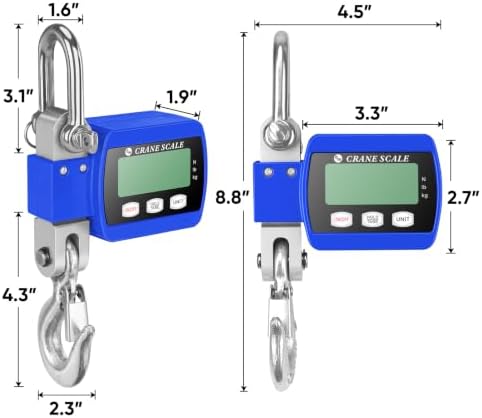 ROMECH 1100lb Digital Hanging Scale, Aluminum Crane Scale with Hooks - Image 6