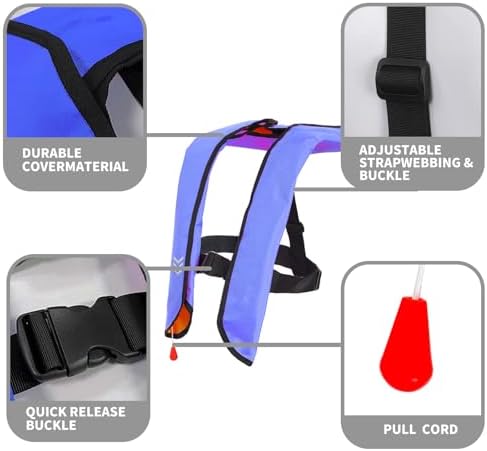 Automatic Inflatable Life Jacket|Life Vest for Adults|PFD Low Profile|Supports up to 330 lbs(YSH709) - Image 3