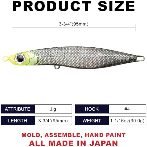 LUCKY CRAFT SW Wander Spanish Mackerel Jig 95, Sinking, Tuna Fishing Jig Lure, Fishing Tackle, Fishing Gear, Yellowtail, White Seabass - Image 2