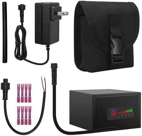 12V 10Ah Fish Finder Power Battery and Charger Kit with Exclusive Instant Battery Display, Compatible with Fish Finders, GPS, Depth Sounder, Action Cameras and Most 12V Electronics by TXL