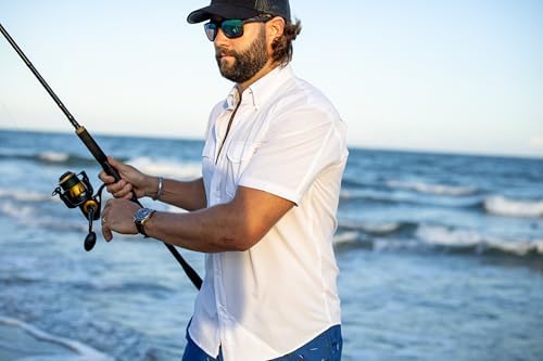 HUK Men's Tide Point Kc Scott Original Artwork Short Sleeve Shirt, Fishing Button Down - Image 6