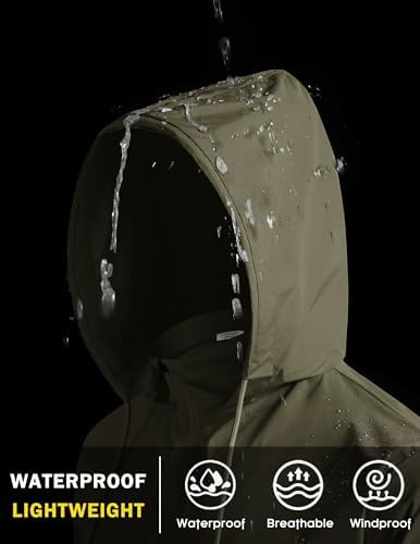 COOFANDY Men's Light Rain Jacket Packable Waterproof Raincoat Windbreaker - Image 3