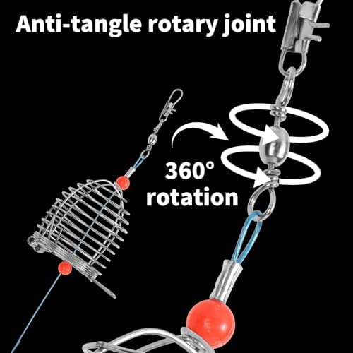 10pcs Fishing Bait Cage, Stainless Steel Chum Basket Rig for Carp Catfish - Image 3