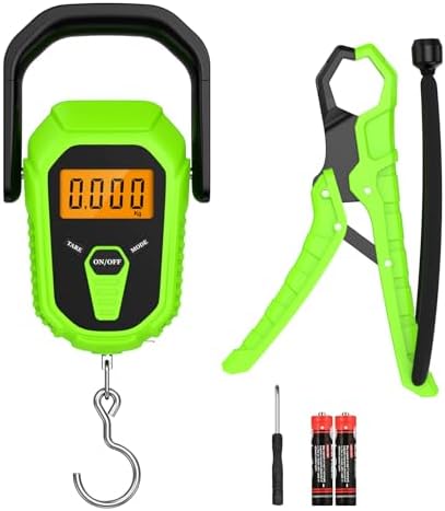 ORIA Digital Fish Scale with Lip Gripper, 110lb/50kg, Batteries Included by Oria
