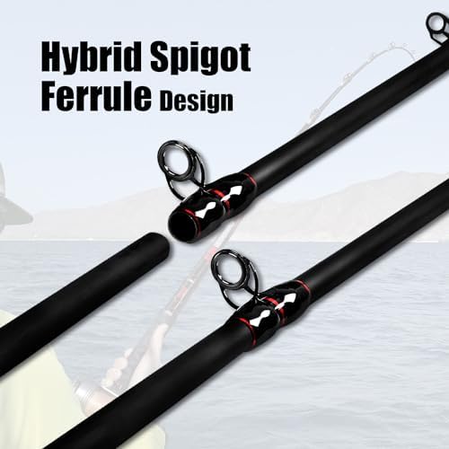 Fiblink Surf Casting Fishing Rod 2-Piece Graphite Travel Baitcasting Fishing Rod - Image 5
