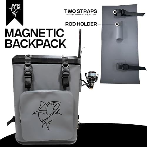 Backpack Coolers Insulated Leak Proof, Fishing Backpack with Cooler Lightweight, Magnetic Closure Waterproof Durable for Camping & Hiking - Gray - Image 5