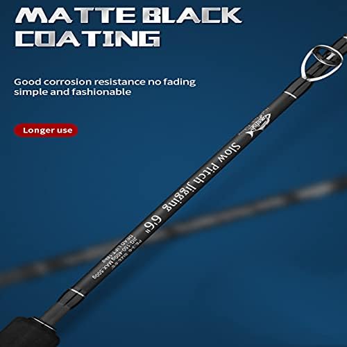 GooFish® Solid Nano Tech Blank Series-Matte Black Fuji Setting Size 6'6 Saltwater Slow Pitch Jigging Rod - Image 5