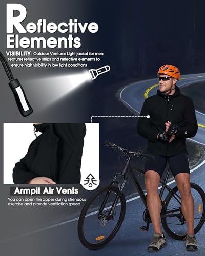 Outdoor Ventures Men's Packable Rain Jacket Waterproof Lightweight Raincoat - Image 6
