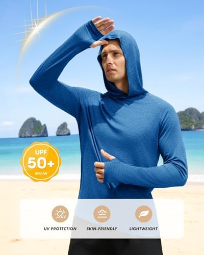 4 Pack Sun Hoodie for Men UV UPF 50+ Lightweight Fishing Shirts Rash Guard - Image 3
