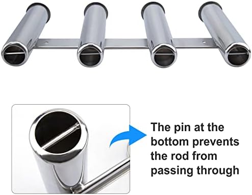 Fishing Rod Holder for Boat, Vertical Wall Mounted Fishing Rod Rack, Stainless Steel Rod Holder for Marine Boat,Fishing Boat, Truck (4 Tubes Standard) - Image 4