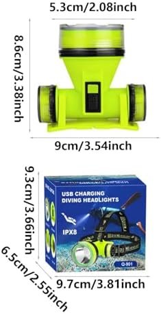 Waterproof LED Head Lamp – Scubaa Dive Light, Underwater Flashlight | IPX8 Waterproof USB Rechargeable Diving Gear, 350M Long Distance Light, Adjustable 2 Lighting Modes for Scubaa Diving, Snorkeling - Image 6