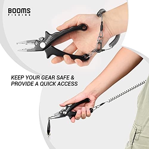 Booms Fishing T04 Fishing Lanyards Fishing Tool/Pole Safety Coil Lanyard Retractable Wire Inside Tup Cover - Image 2