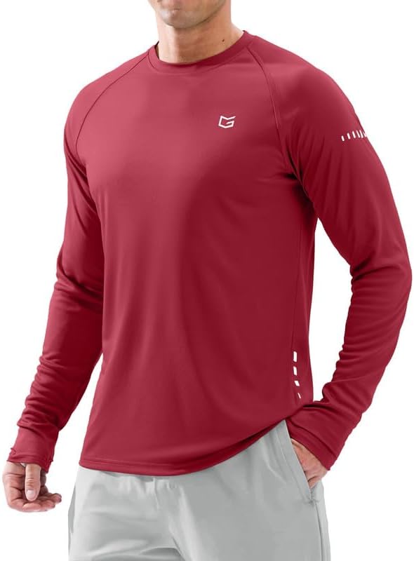 Men's Sun Protection Swim Long Sleeve UPF 50+ Rash Guard Lightweight Shirts by GGradual