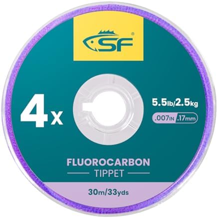 SF Clear Fluorocarbon Fly Fishing Tippet & Leader Line by SUNSHINEFISHING
