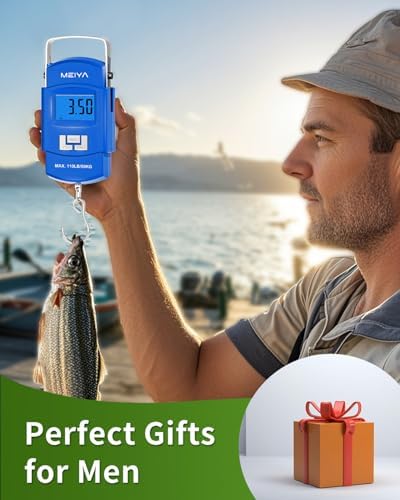 MEIYA Fish Scale 110lb Portable Luggage Scale Travel Digital Hanging Scale with Hook, Fishing Gifts for Men, Weighing Tool for Suitcases & Fish, Includes 2 AAA Batteries, Backlit LCD Display (Blue) - Image 5