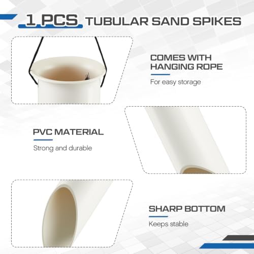 DoubleFill Tubular Sand Spikes for Surf Fishing PVC Surf Shore and Beach Fishing Rod Holder Sand Spike for Beaches, Rivers and Sandy Beaches - Image 3