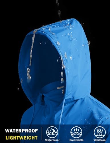 COOFANDY Men's Light Rain Jacket Packable Waterproof Raincoat Windbreaker - Image 3