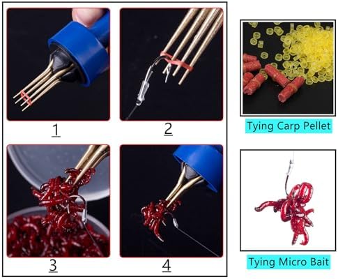 2X Pellet Bander Tool Micro Bait Bands Banding Match Coarse Fishing Terminal Tackle Set w/ 600 Bands - Image 4
