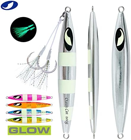 OCEAN CAT Lead Metal Flat Slow Fall Pitch Fishing Jigs Lures Sinking Vertical Jigging Bait with Butterfly Hook for Saltwater Fishing - Image 3