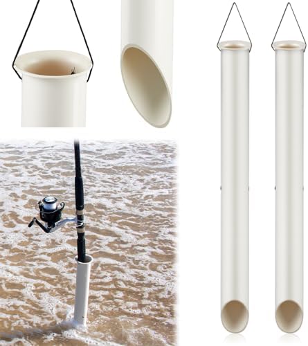 DoubleFill Tubular Sand Spikes for Surf Fishing PVC Surf Shore and Beach Fishing Rod Holder Sand Spike for Beaches, Rivers and Sandy Beaches by DoubleFill