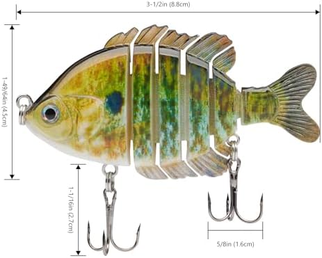 BASSDASH SwimPanfish Multi Jointed Bluegill Bass Fishing Lure Swimbaits - Image 2