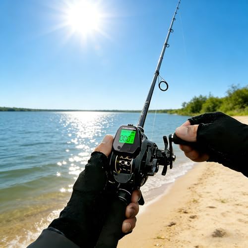 Line Counter Digital Baitcasting Fishing Reel with LCD Display Ultralight Baitcaster Reel, 22-35 Lb Max Drag, 6.3:1/7.2:1 Gear Ratio, Left/Right Hand, for Freshwater & Saltwater - Image 2