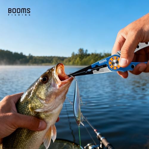 Booms Fishing X1 Aluminum Fishing Pliers Saltwater, Surf Fishing Tackle Kit, Fishing Multitool Hook Remover Braided Fishing Line Cutting and Split Ring with Coiled Lanyard and Sheath - Image 2