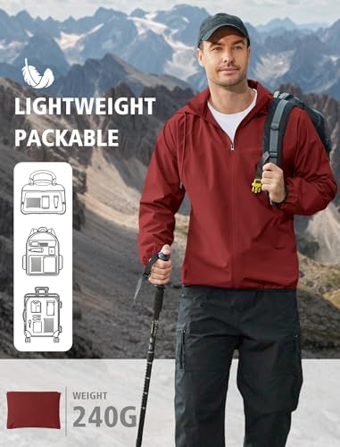 COOFANDY Men's Light Rain Jacket Packable Waterproof Raincoat Windbreaker - Image 2